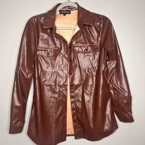 Eilly Bazar Faux Leather Button down shirt